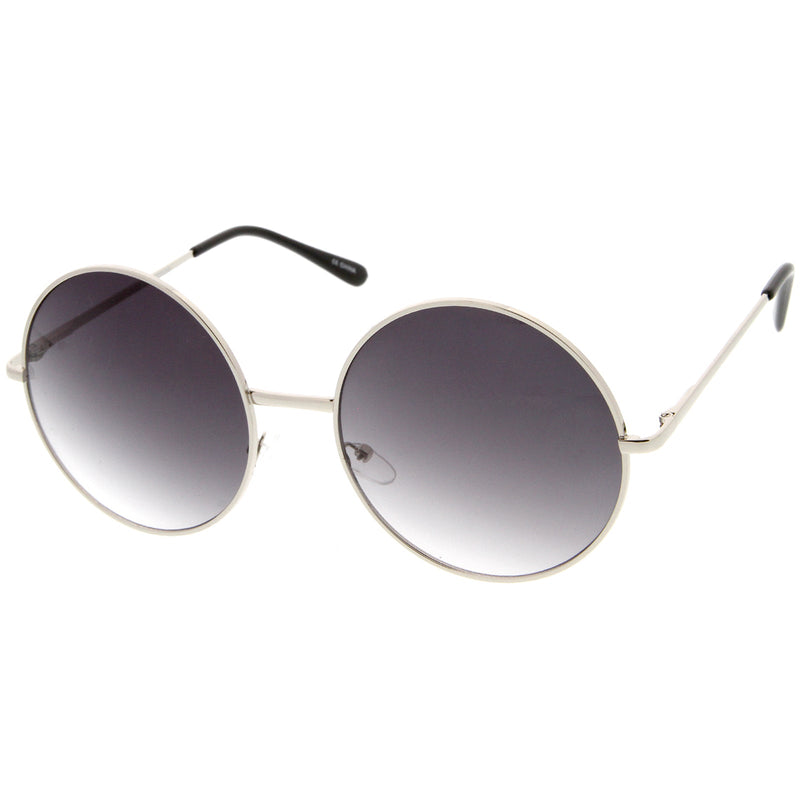 zeroUV Oversize Vintage Inspired Metal Round Circle Sunglasses 8370 Sunglasses