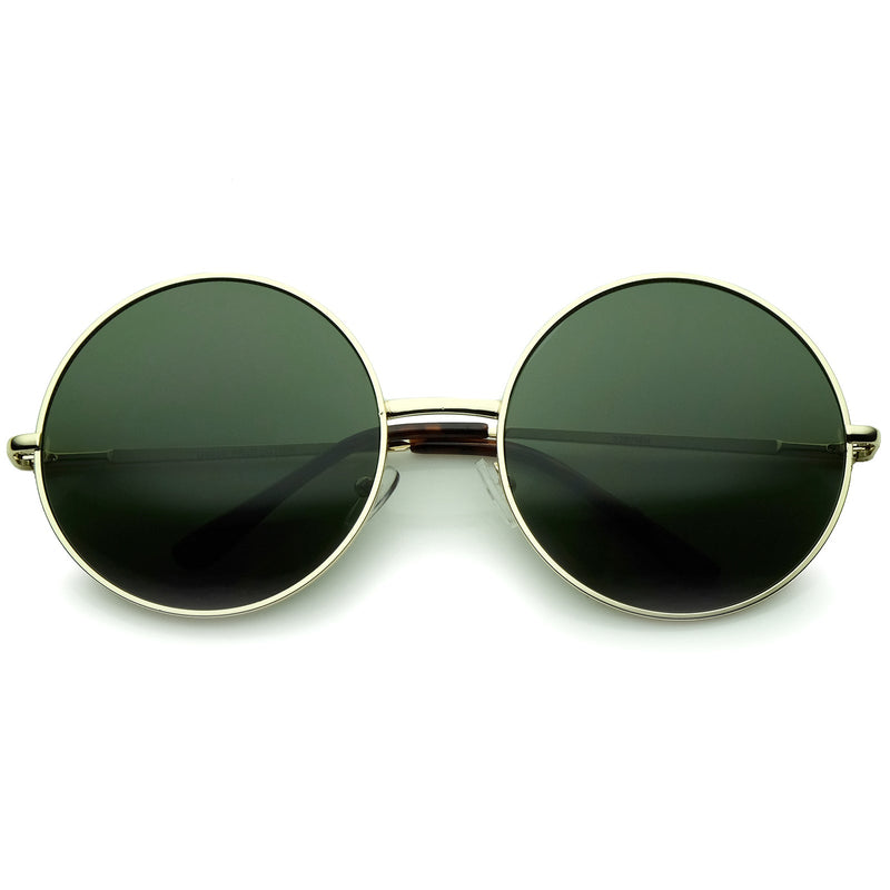 zeroUV Oversize Vintage Inspired Metal Round Circle Sunglasses 8370 Sunglasses