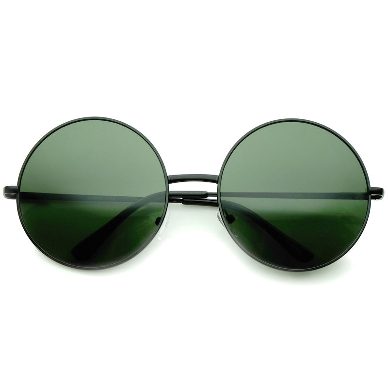 zeroUV Oversize Vintage Inspired Metal Round Circle Sunglasses 8370 Sunglasses