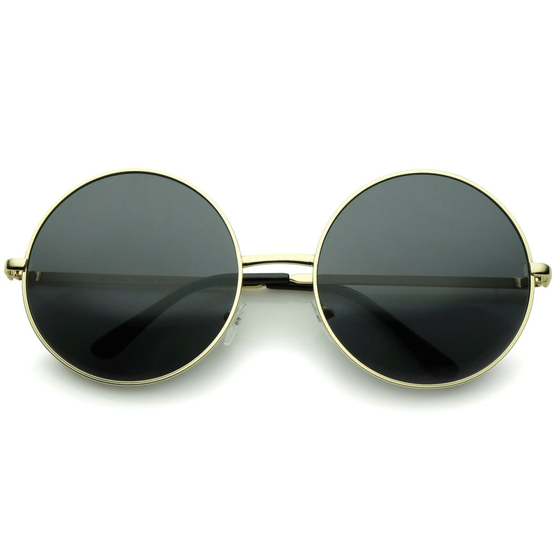 zeroUV Oversize Vintage Inspired Metal Round Circle Sunglasses 8370 Sunglasses