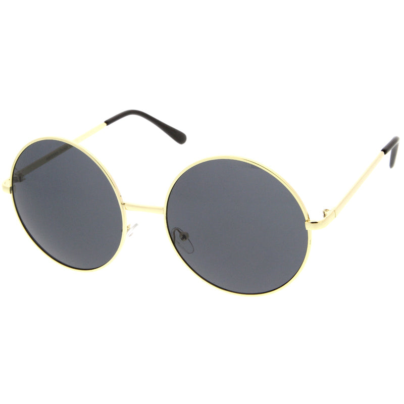 zeroUV Oversize Vintage Inspired Metal Round Circle Sunglasses 8370 Sunglasses