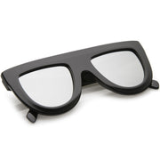 zeroUV Oversize Retro Modern Flat Top Mirrored Lens Sunglasses C275 Sunglasses