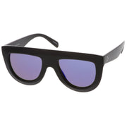 zeroUV Oversize Retro Modern Flat Top Mirrored Lens Sunglasses C275 Sunglasses