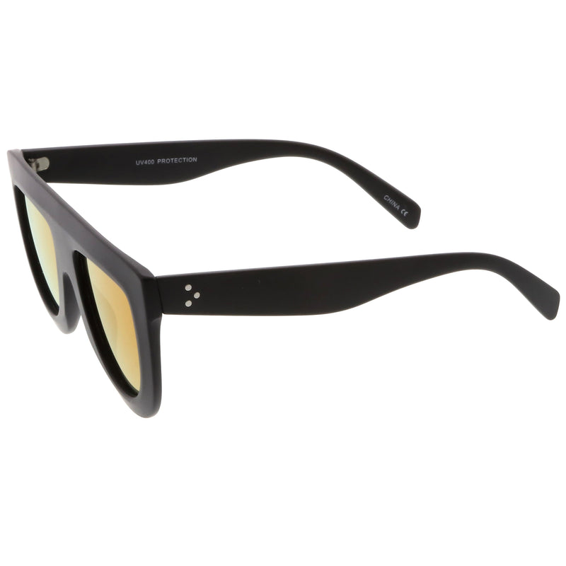 zeroUV Oversize Retro Modern Flat Top Mirrored Lens Sunglasses C275 Sunglasses