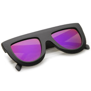zeroUV Oversize Retro Modern Flat Top Mirrored Lens Sunglasses C275 Sunglasses