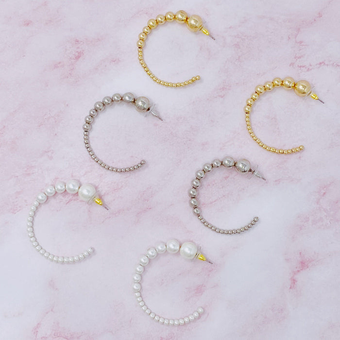 Gradation Bauble Hoop Earrings