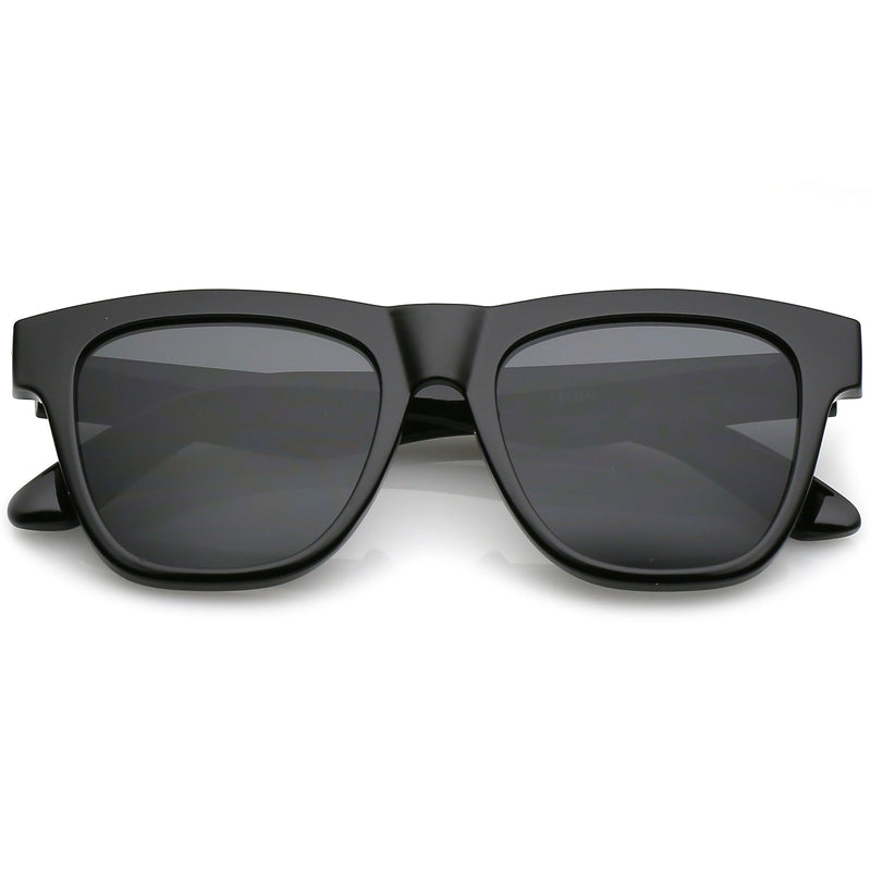 zeroUV Classic Thick Arms Flat Lens Square Horn Rimmed Sunglasses C286 Sunglasses