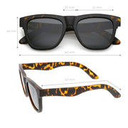 zeroUV Classic Thick Arms Flat Lens Square Horn Rimmed Sunglasses C286 Sunglasses