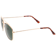 zeroUV Retro Dapper Full Metal Square Crossbar Sunglasses C356 Sunglasses