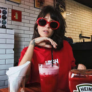 zeroUV Retro 1990's Fashion Oval Clout Goggle Sunglasses 51mm C381 Sunglasses