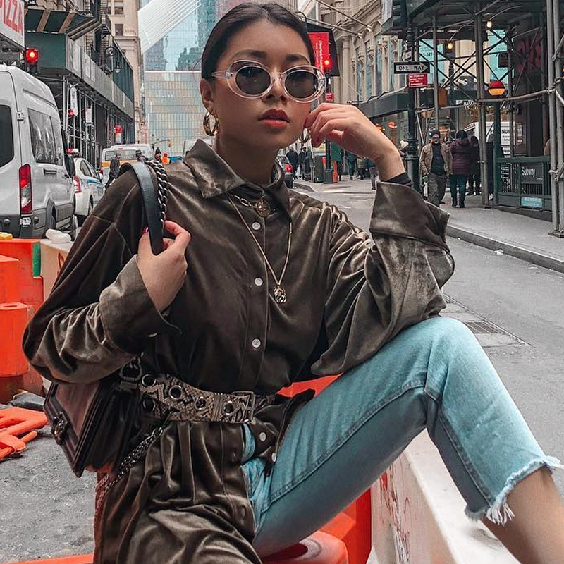 zeroUV Retro 1990's Fashion Oval Clout Goggle Sunglasses Sunglasses