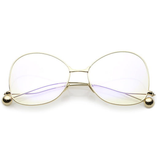 zeroUV Women's Vintage Oversize Butterfly Clear Lens Glasses C418 Glasses