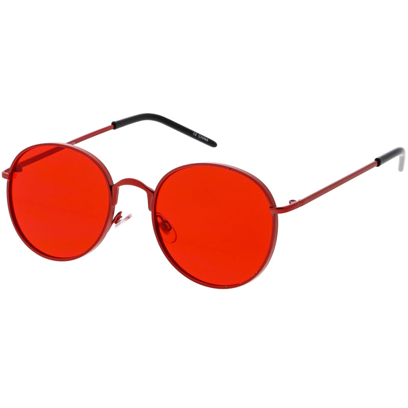 zeroUV Retro Fashion Round Color Tone Colors Flat Lens Sunglasses C437 Sunglasses