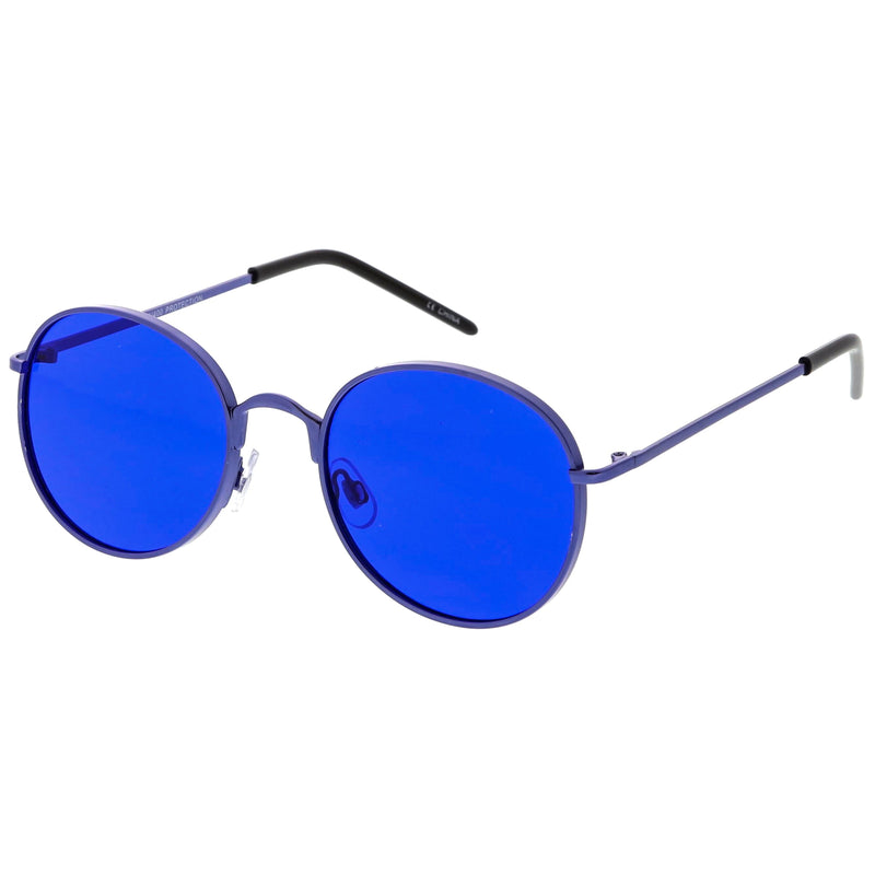 zeroUV Retro Fashion Round Color Tone Colors Flat Lens Sunglasses C437 Sunglasses