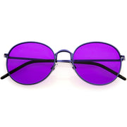 zeroUV Retro Fashion Round Color Tone Colors Flat Lens Sunglasses C437 Sunglasses