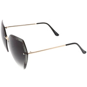 zeroUV Oversize Rimless Beveled Gradient Lens Geometric Sunglasses C438 Sunglasses