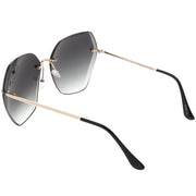 zeroUV Oversize Rimless Beveled Gradient Lens Geometric Sunglasses C438 Sunglasses