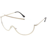 zeroUV Oversize Semi Rimless Metal Trim Shield Blue Light Glasses C460 Glasses