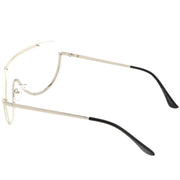 zeroUV Oversize Semi Rimless Metal Trim Shield Blue Light Glasses C460 Glasses
