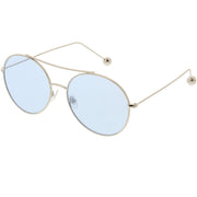 zeroUV Premium Oversize Color Oval Plat Lens Aviator Sunglasses C498 Sunglasses
