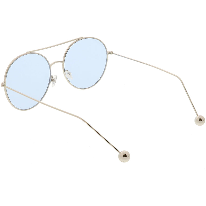 zeroUV Premium Oversize Color Oval Plat Lens Aviator Sunglasses C498 Sunglasses