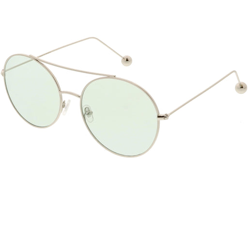zeroUV Premium Oversize Color Oval Plat Lens Aviator Sunglasses C498 Sunglasses
