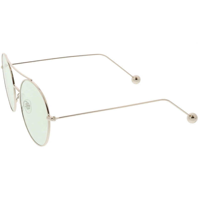 zeroUV Premium Oversize Color Oval Plat Lens Aviator Sunglasses C498 Sunglasses