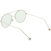 zeroUV Premium Oversize Color Oval Plat Lens Aviator Sunglasses C498 Sunglasses