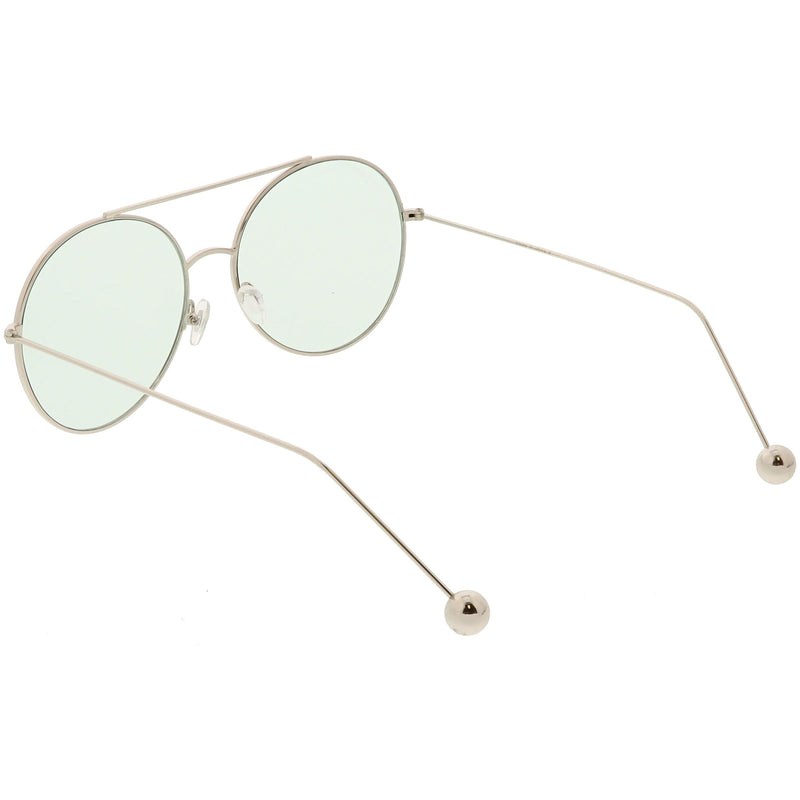 zeroUV Premium Oversize Color Oval Plat Lens Aviator Sunglasses C498 Sunglasses