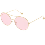 zeroUV Premium Oversize Color Oval Plat Lens Aviator Sunglasses C498 Sunglasses