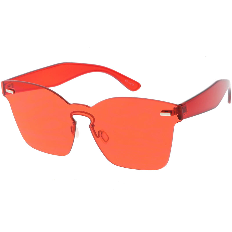 zeroUV Oversize Retro Modern Mono Futuristic Color Tone Lens Horn Rimmed Sunglasses C505 Sunglasses