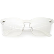 zeroUV Oversize Retro Modern Mono Futuristic Color Tone Lens Horn Rimmed Sunglasses C505 Sunglasses