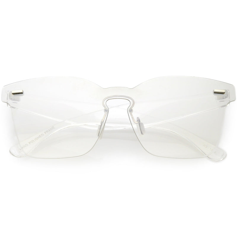 zeroUV Oversize Retro Modern Mono Futuristic Color Tone Lens Horn Rimmed Sunglasses C505 Sunglasses
