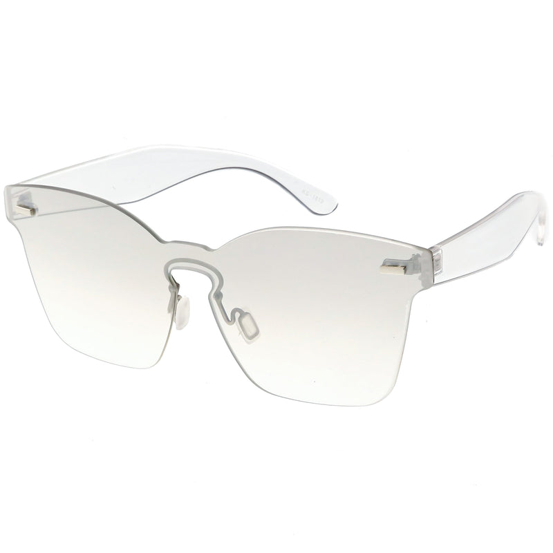 zeroUV Oversize Retro Modern Mono Futuristic Color Tone Lens Horn Rimmed Sunglasses C505 Sunglasses