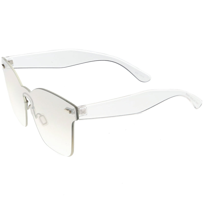 zeroUV Oversize Retro Modern Mono Futuristic Color Tone Lens Horn Rimmed Sunglasses C505 Sunglasses