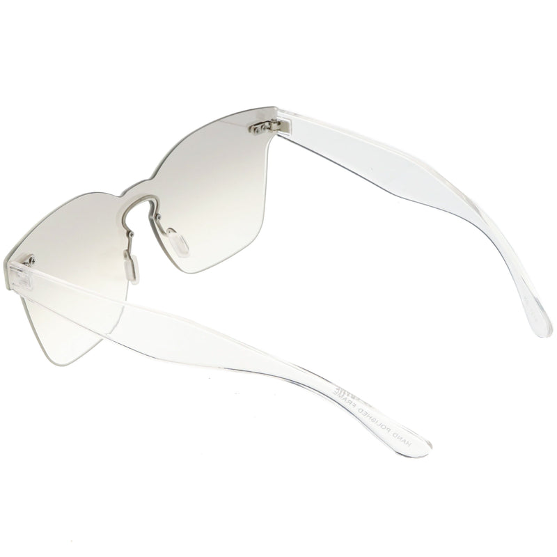 zeroUV Oversize Retro Modern Mono Futuristic Color Tone Lens Horn Rimmed Sunglasses C505 Sunglasses