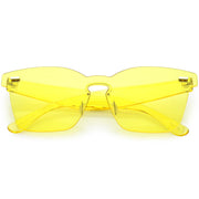 zeroUV Oversize Retro Modern Mono Futuristic Color Tone Lens Horn Rimmed Sunglasses C505 Sunglasses