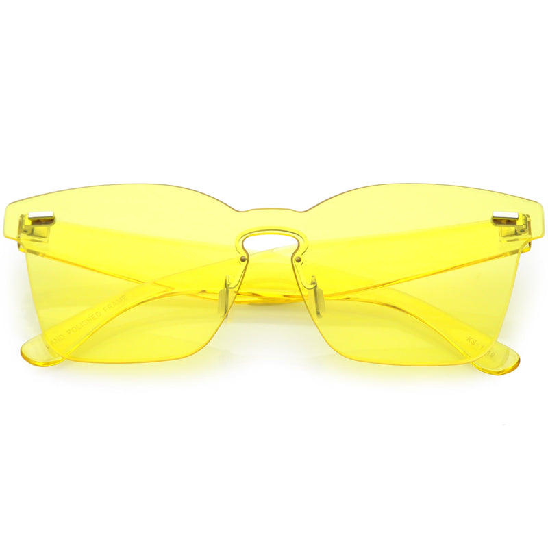 zeroUV Oversize Retro Modern Mono Futuristic Color Tone Lens Horn Rimmed Sunglasses C505 Sunglasses