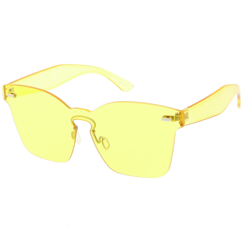 zeroUV Oversize Retro Modern Mono Futuristic Color Tone Lens Horn Rimmed Sunglasses C505 Sunglasses