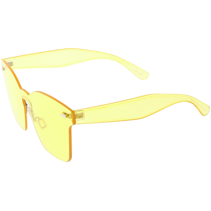 zeroUV Oversize Retro Modern Mono Futuristic Color Tone Lens Horn Rimmed Sunglasses C505 Sunglasses