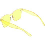 zeroUV Oversize Retro Modern Mono Futuristic Color Tone Lens Horn Rimmed Sunglasses C505 Sunglasses