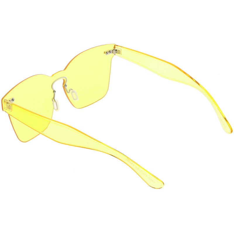 zeroUV Oversize Retro Modern Mono Futuristic Color Tone Lens Horn Rimmed Sunglasses C505 Sunglasses