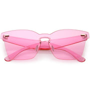 zeroUV Oversize Retro Modern Mono Futuristic Color Tone Lens Horn Rimmed Sunglasses C505 Sunglasses
