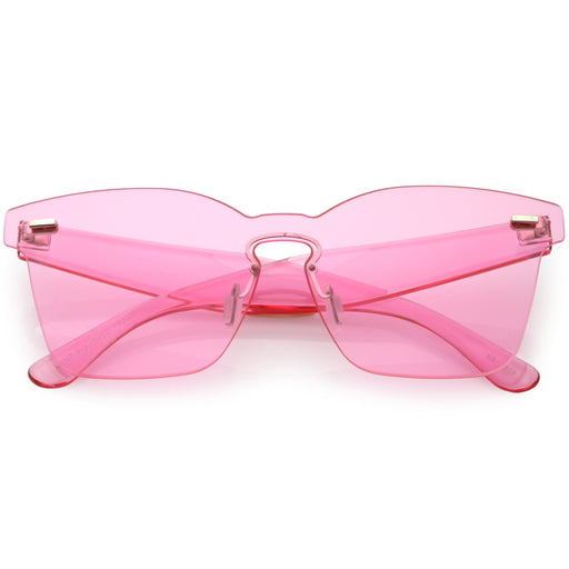 zeroUV Oversize Retro Modern Mono Futuristic Color Tone Lens Horn Rimmed Sunglasses C505 Sunglasses