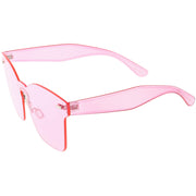 zeroUV Oversize Retro Modern Mono Futuristic Color Tone Lens Horn Rimmed Sunglasses C505 Sunglasses
