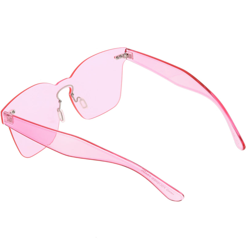zeroUV Oversize Retro Modern Mono Futuristic Color Tone Lens Horn Rimmed Sunglasses C505 Sunglasses
