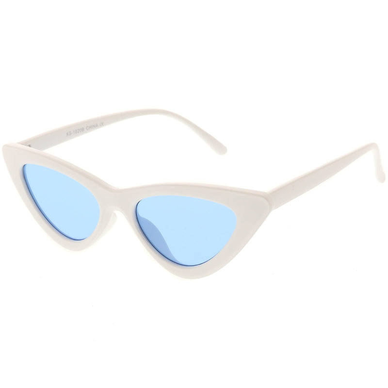 zeroUV Women's Retro Side Angle Cat Eye Color Lens Sunglasses C510 Sunglasses