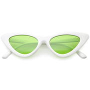 zeroUV Women's Retro Side Angle Cat Eye Color Lens Sunglasses C510 Sunglasses