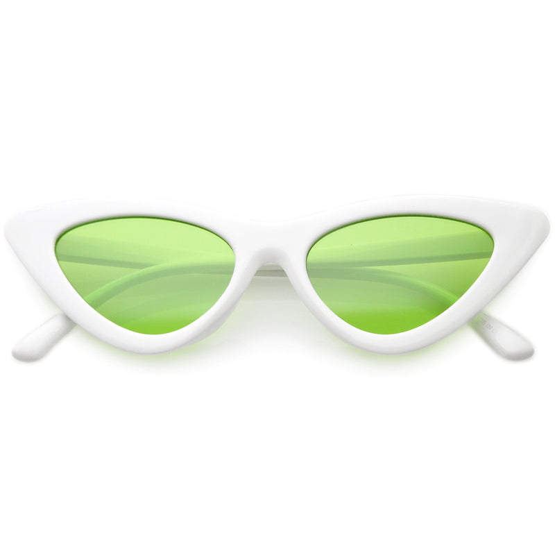 zeroUV Women's Retro Side Angle Cat Eye Color Lens Sunglasses C510 Sunglasses