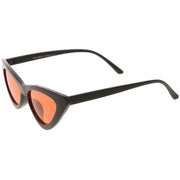 zeroUV Women's Retro Flat Angle Colored Lens Black Frame Sunglasses C511 Sunglasses